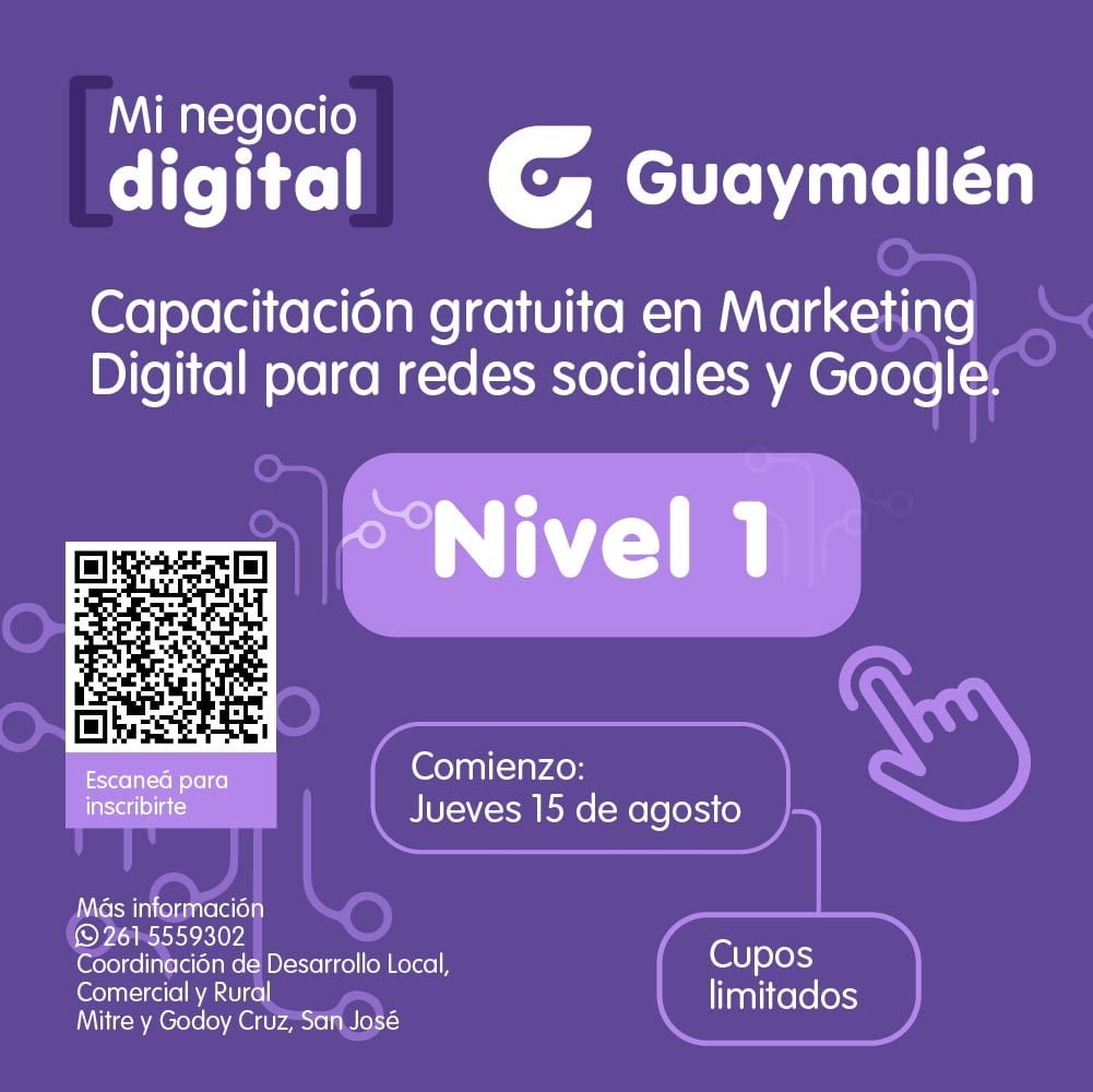 Guaymallén Invita a una Capacitación en «Marketing Digital para Comercios Locales»