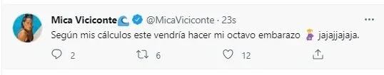 El tuit de Mica Viciconte.