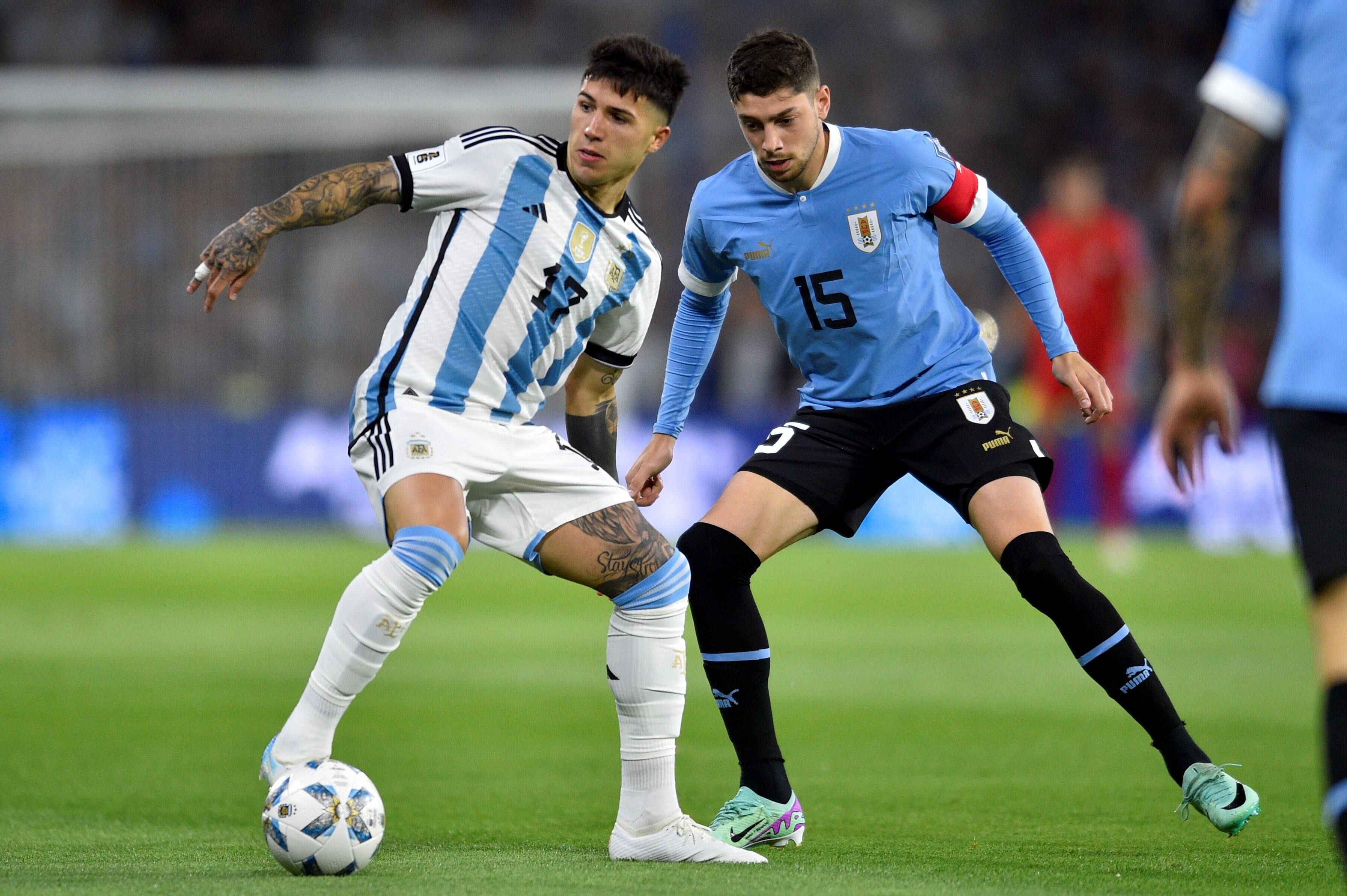 Federico Valverde fue una de las figuras de Uruguay en el histórico triunfo ante Argentina la semana pasada en la Bombonera. (AP)