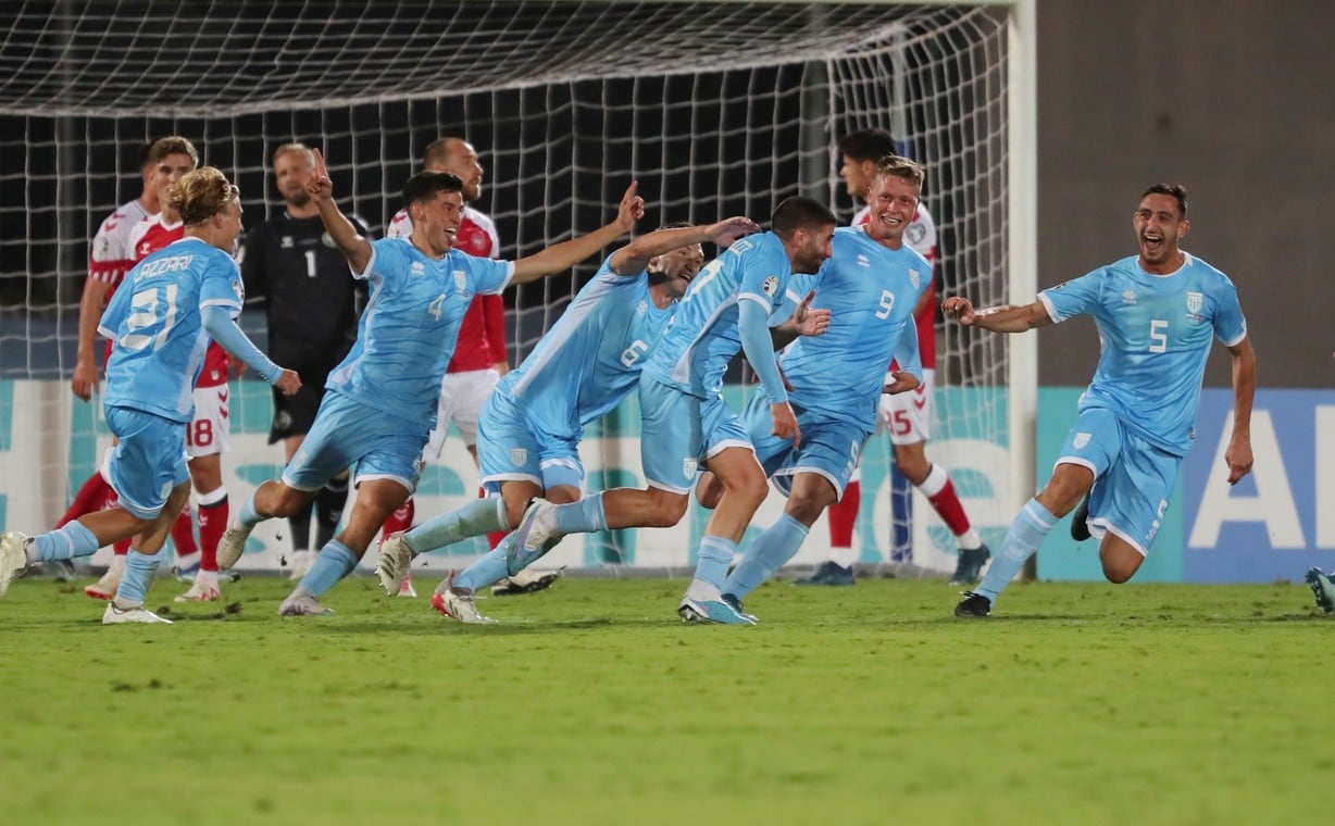 San Marino al fin pudo ganar un partido e hizo historia en la UEFA Nations League. (AP)