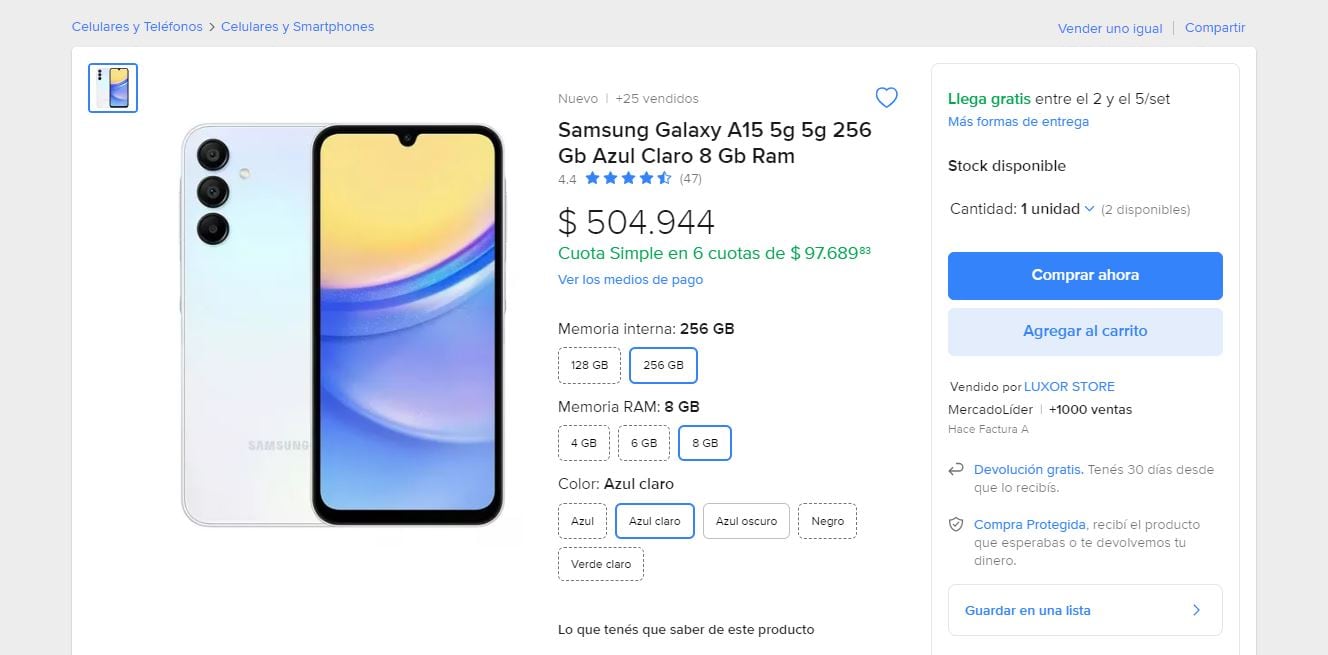 Esto sale el Samsung más barato del mercado en Chile.