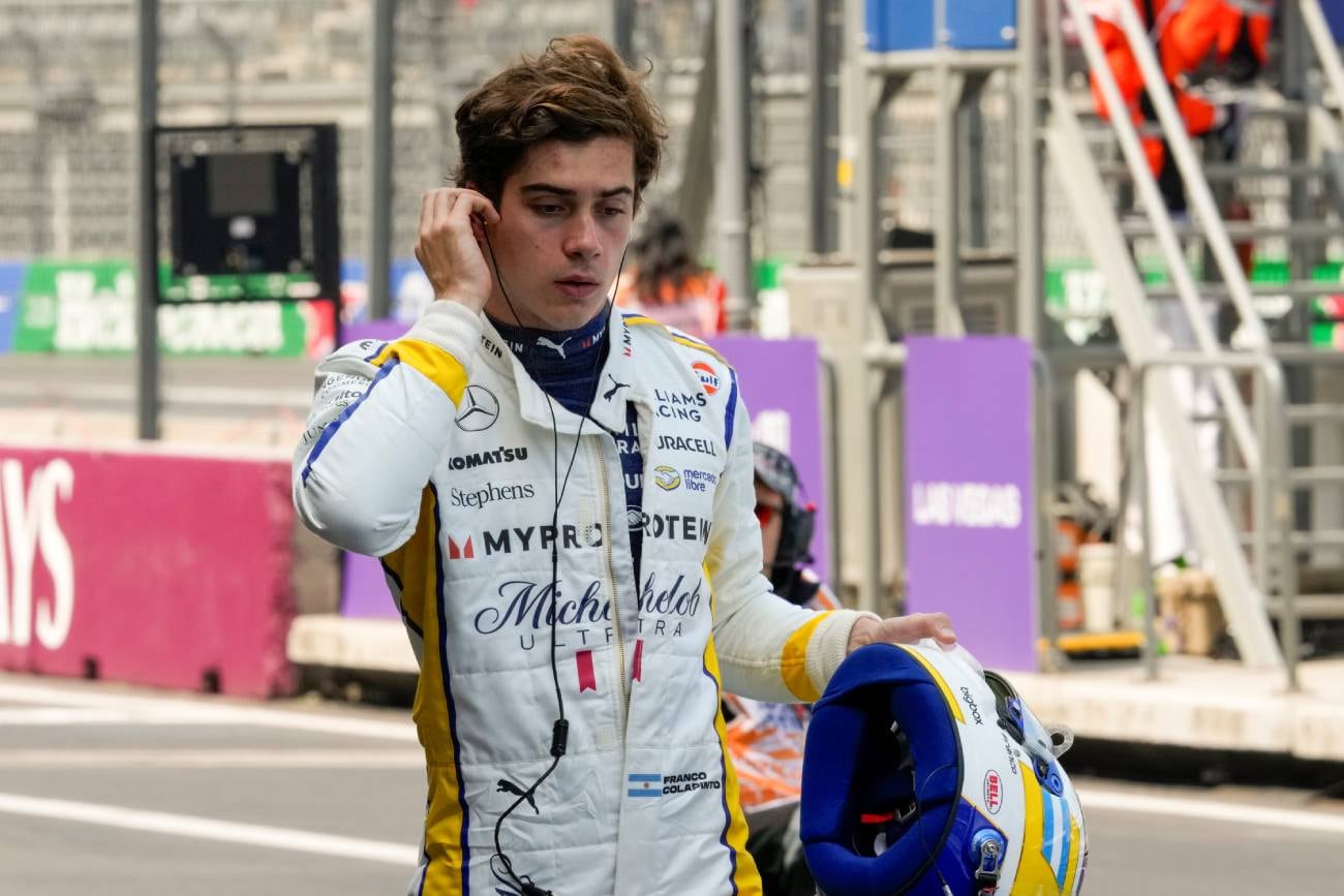 Franco Colapinto en el Gran Premio de Brasil. (AP)