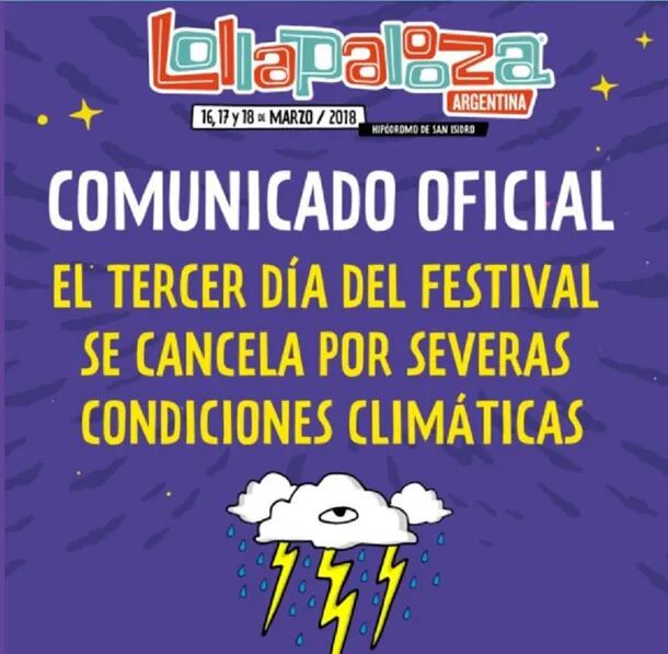 Fotos de cuando se suspendió el Lollapalooza del 2018. / Archivo