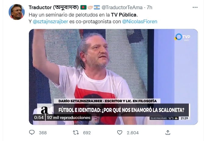 Críticas en redes sociales a la TV Pública por tildar de "desclasados" a los jugadores de la Selección Argentina (Twitter)