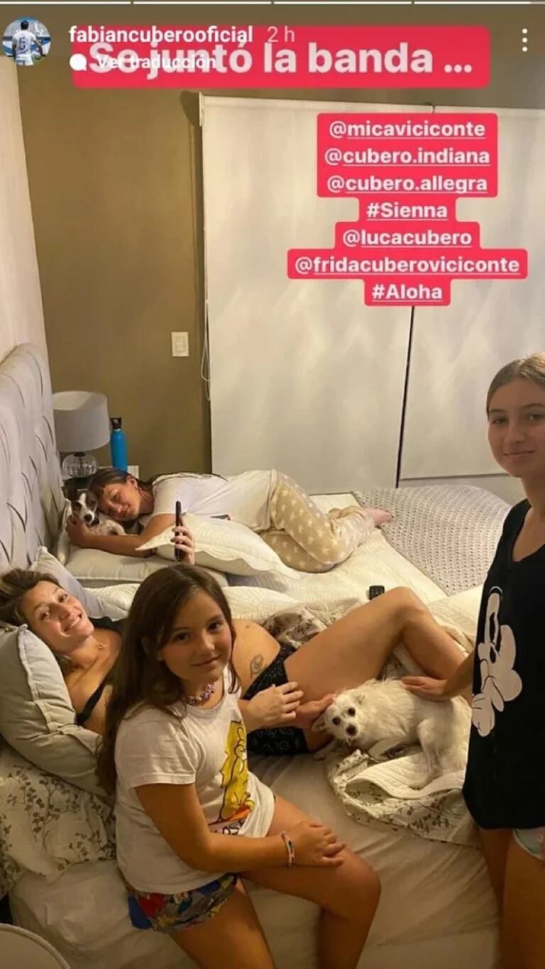 Mica Viciconte, Fabián Cubero y las niñas esperan ansiosos a Luca Cubero.