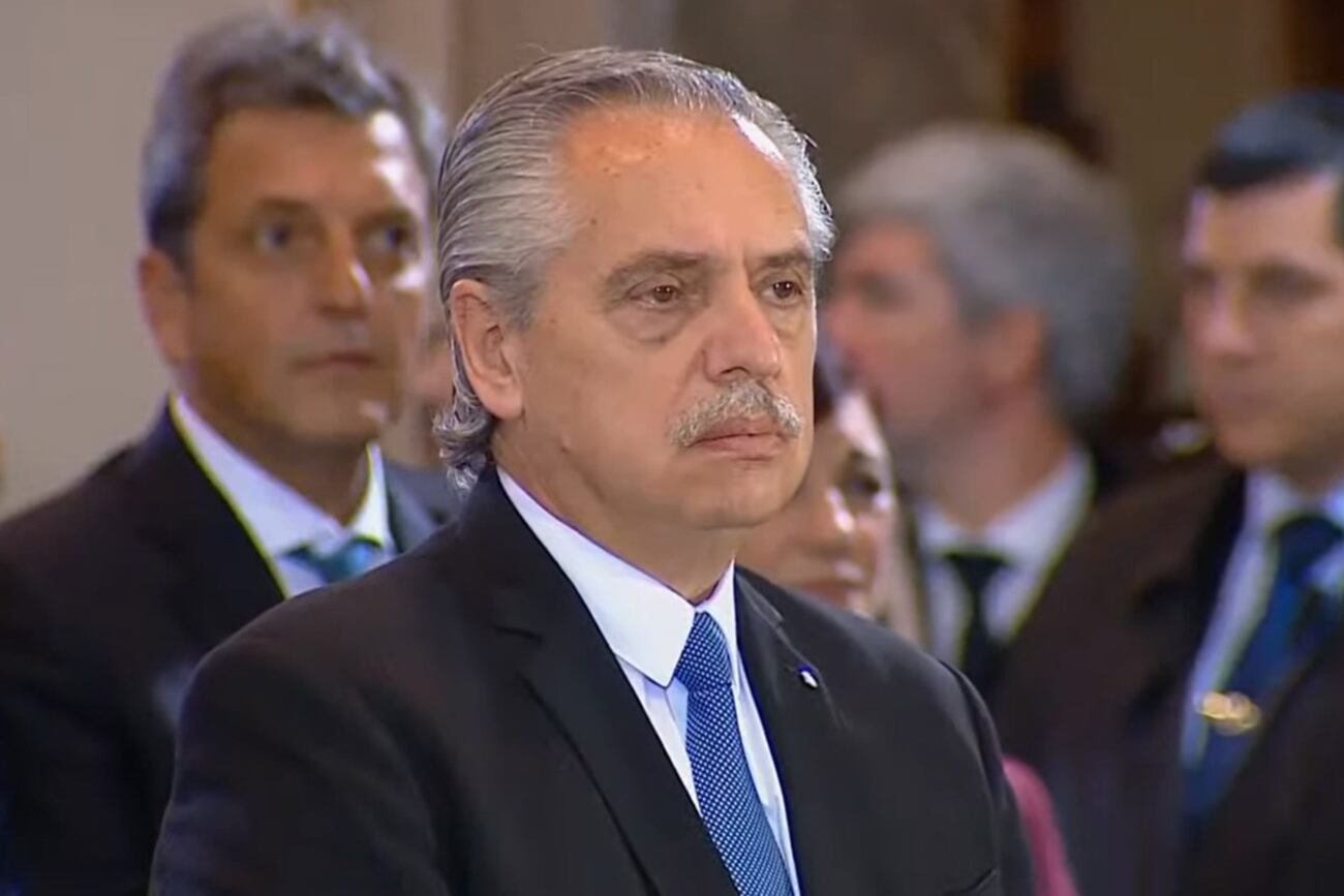 Alberto Fernández participa del Tedeum en la Catedral Metropolitana (Captura de video).