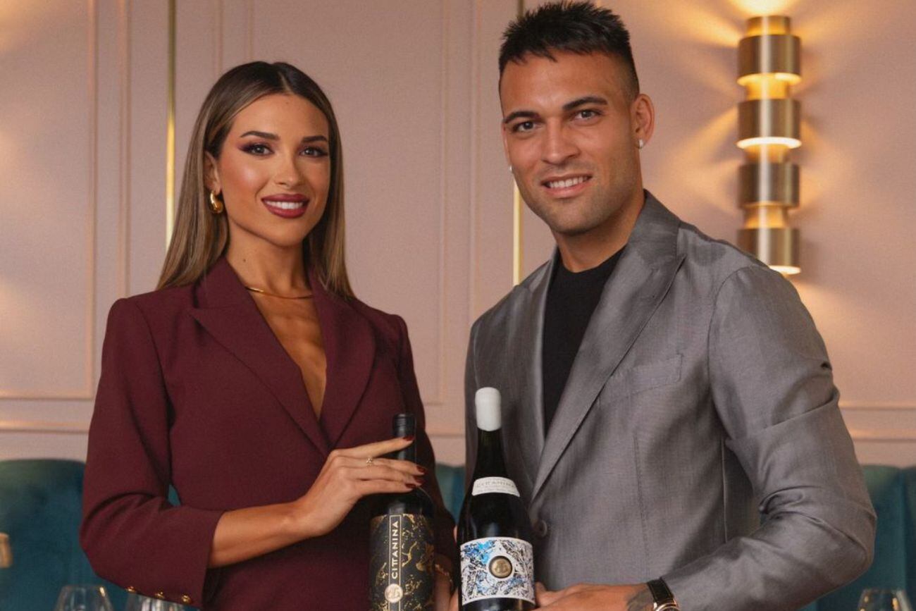 Agustina Gandolfo y Lautaro Martínez presentaron sus vinos mendocinos. Gentileza Instagram.