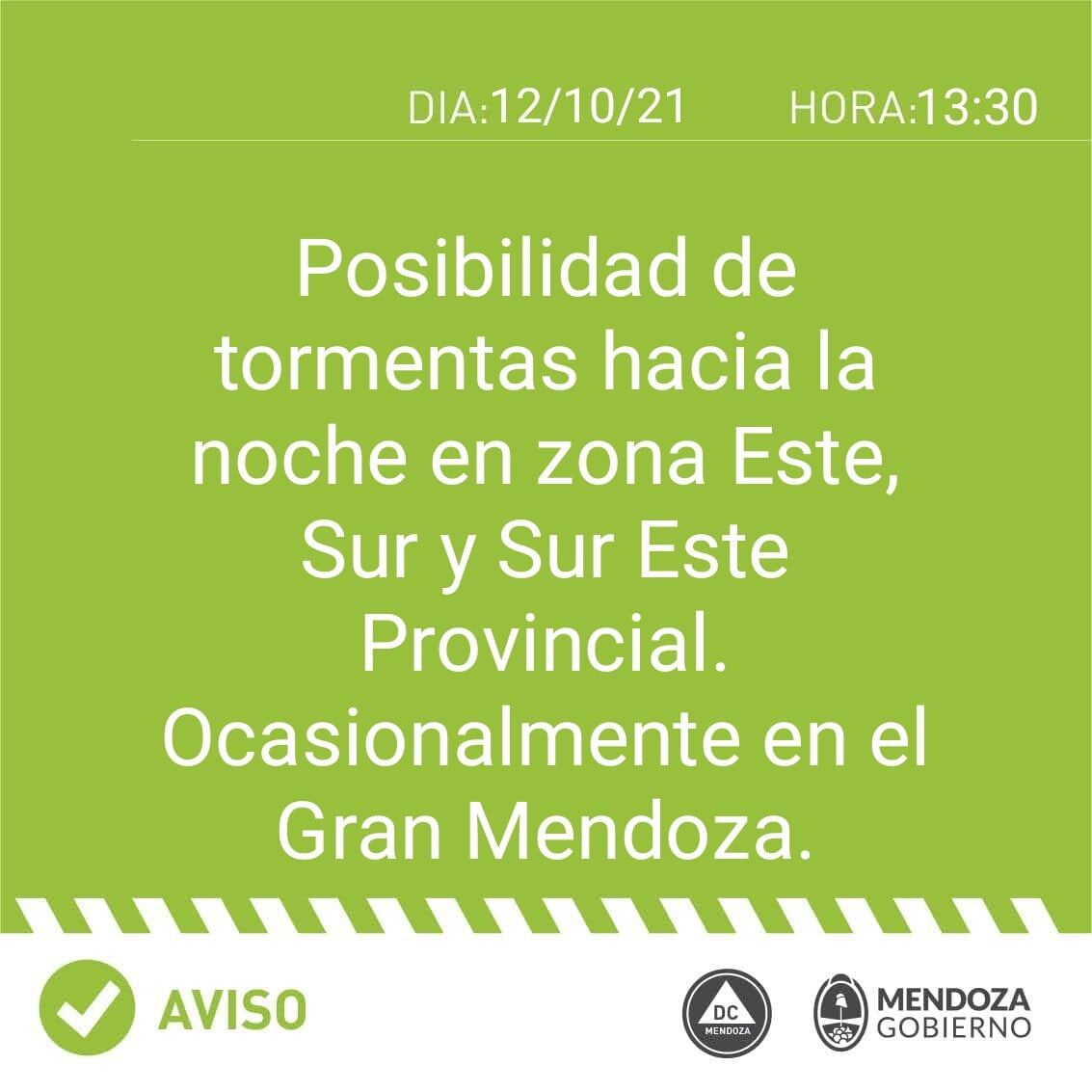 Tanto Defensa Civil, como el SMN y Contingencias Climáticas anuncian lluvias para esta noche.