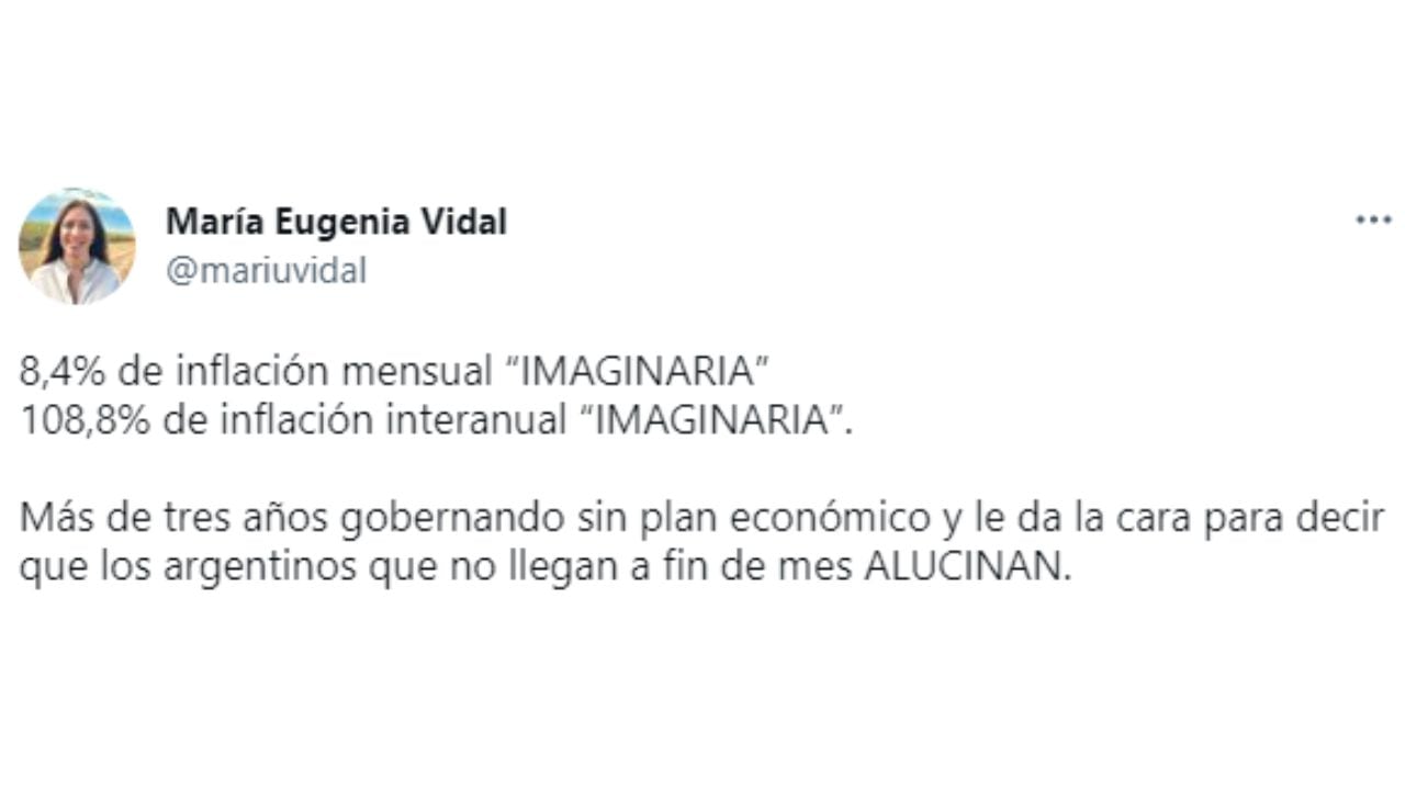 María Eugenia Vidal criticó también a Alberto Fernández.