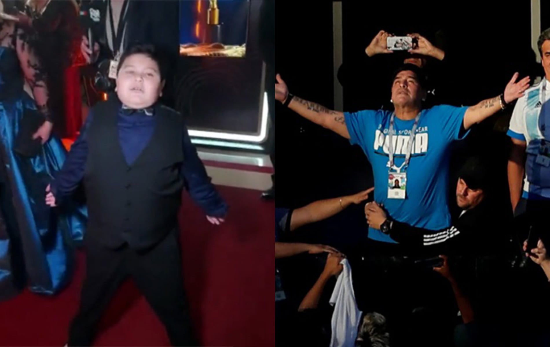 Dieguito Fernando se llevó todas las miradas al imitar a Diego Maradona en el Mundial de Rusia 2018.