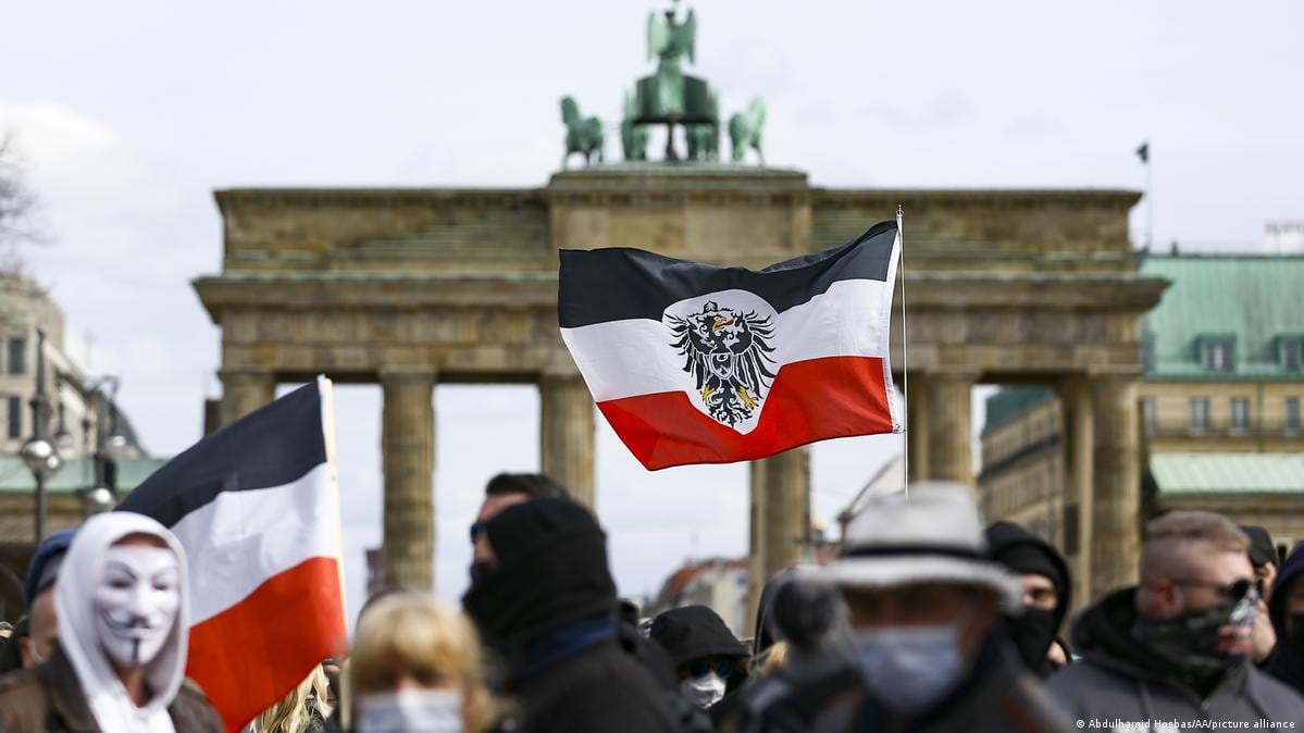 Manifestación del grupo de ultraderecha Reichsbürger. Foto: Gentileza