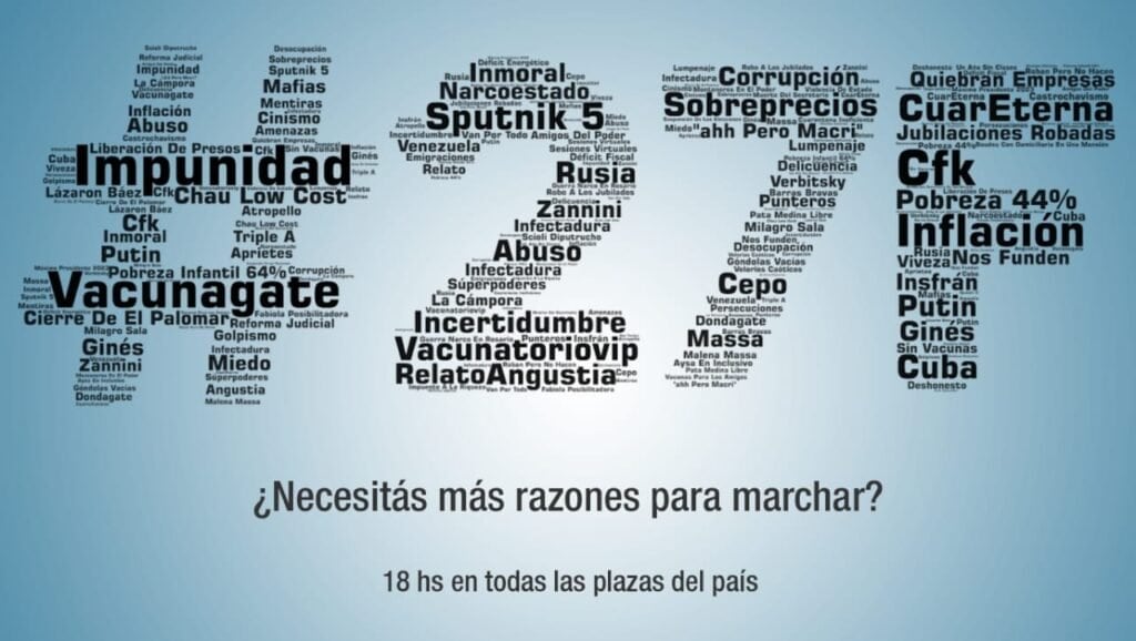 Bajo el nombre 27F se autoconvocaron miles de personas en contra de la vacunación VIP.