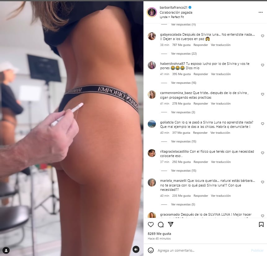 Barby Franco subió un polémico video y no se lo perdonaron en las redes. Captura de Instagram.