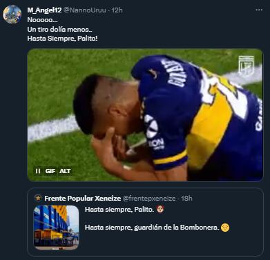 Los hinchas de boca se expresaron tras el fallecimiento de Palito, el guardián de la Bombonera.