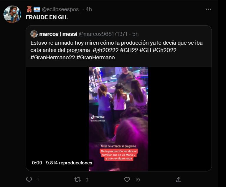 En las redes se volvió tendencia el "Fraude en Gran Hermano"