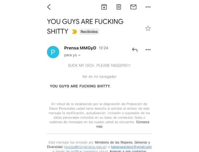 Quienes perpetraron el ciberataque enviaron correos en los que escribieron “Ustedes son una mierda” en inglés. Foto: @semimorocha / Twitter