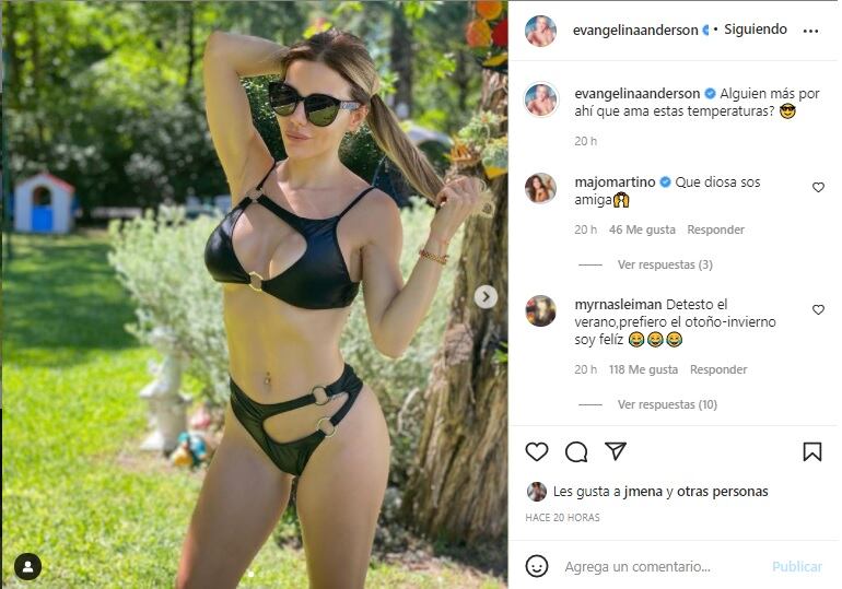 Evangelina Anderson y una bikini negra estilo sado que enamoró a todos