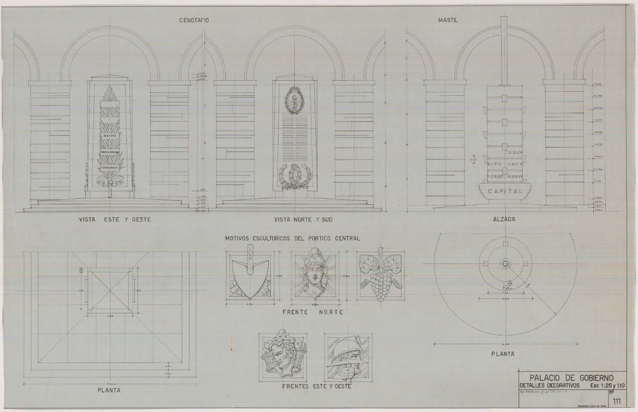 Plano joyas arquitectónicas, Casa de Gobierno de Mendoza