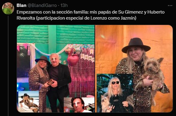 Las fotos de los disfraces que llevaron los invitados al cumpleaños. Foto: Captura.