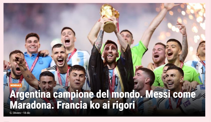 Argentina Campeón del Mundo: así lo reflejaron los medios del mundo