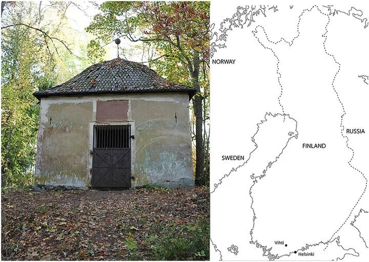 La capilla ubicada en la localidad de Vihti, en el sur de Finlandia sorprendió con sus restos fósiles.