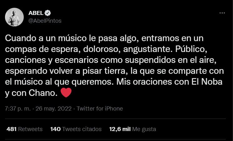 El mensaje de Abel Pintos para El Noba y Chano