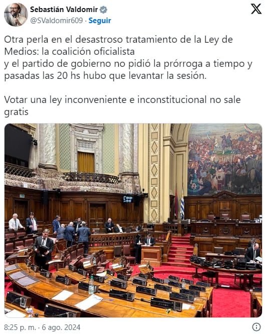 Quejas tras la fallida sesión en Diputados.