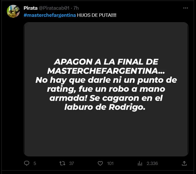 Enojo en las redes sociales porque no está Rodrigo en la final