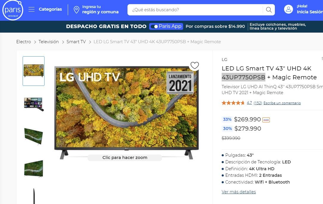 LED Smart TV LG (París)