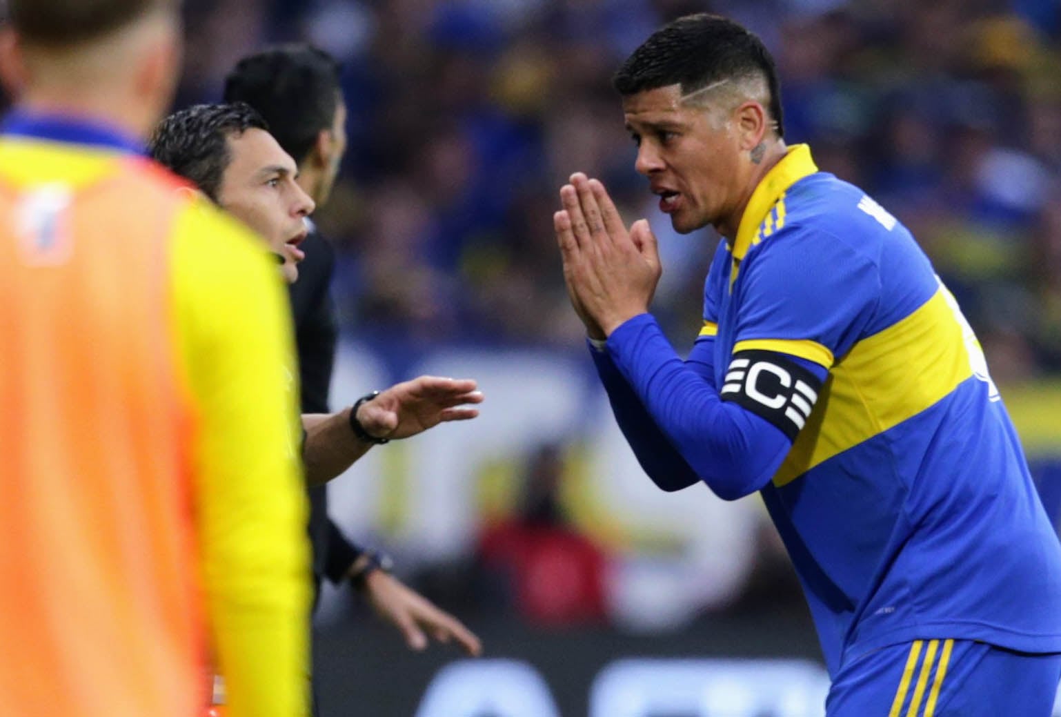 Marcos Rojo fue expulsado el domingo en el triunfo de Boca frente a River en el Superclásico. (Fotobaires)