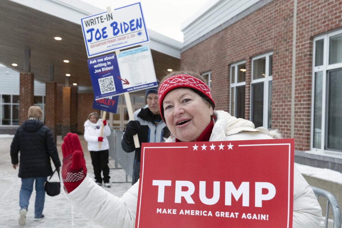 New Hampshire. Simpatizantes de Donald Trump y Joe Biden 