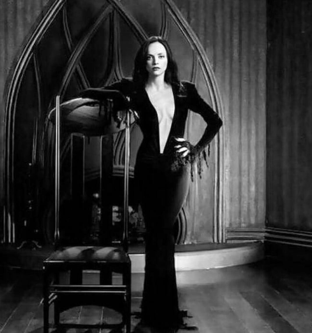 Christina Ricci como Morticia en una sesión de fotos de hace algunos años.