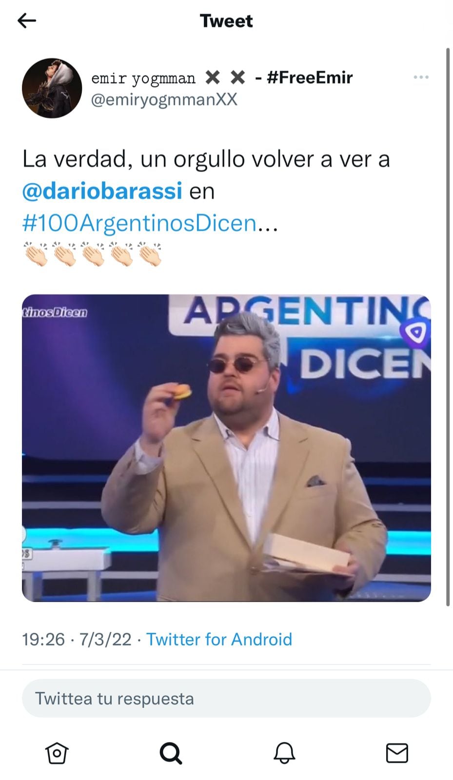 Darío Barassi regresó a la conducción de 100 Argentinos Dicen.