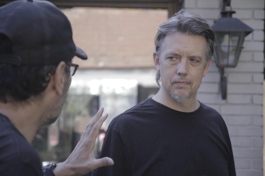 Gustavo Meli y Javier Correa durante la realización del documental