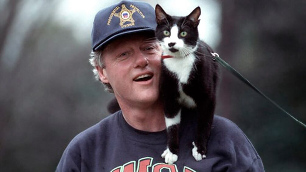 Bill Clinton y su mascota Socks.