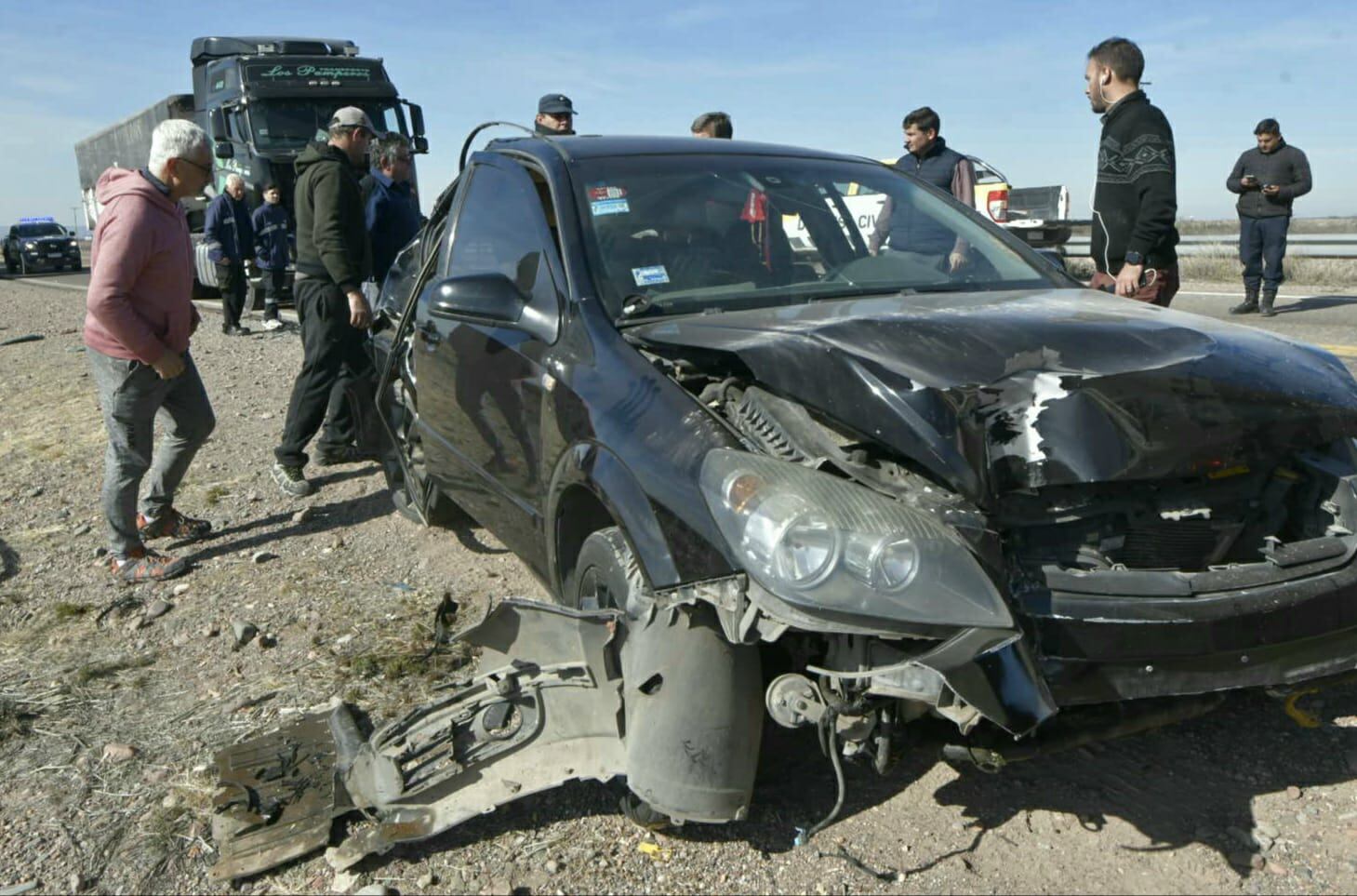 Choque en cadena en la ruta 7 (Orlando Pelichotti / Los Andes)