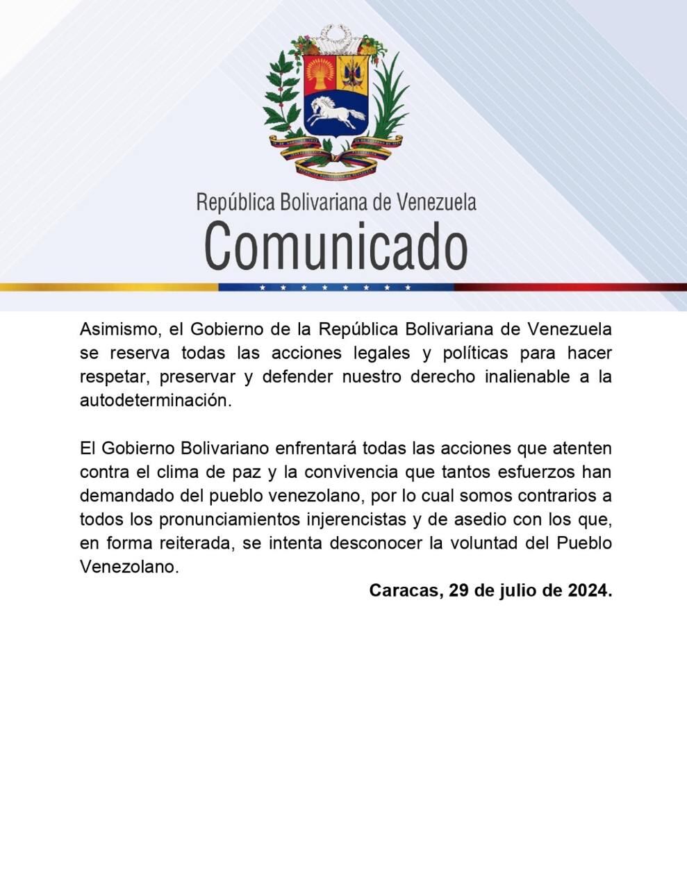 La administración de Nicolás Maduro ordena el retiro del personal diplomático de Argentina, Chile, Costa Rica, Perú, Panamá, República Dominicana y Uruguay.