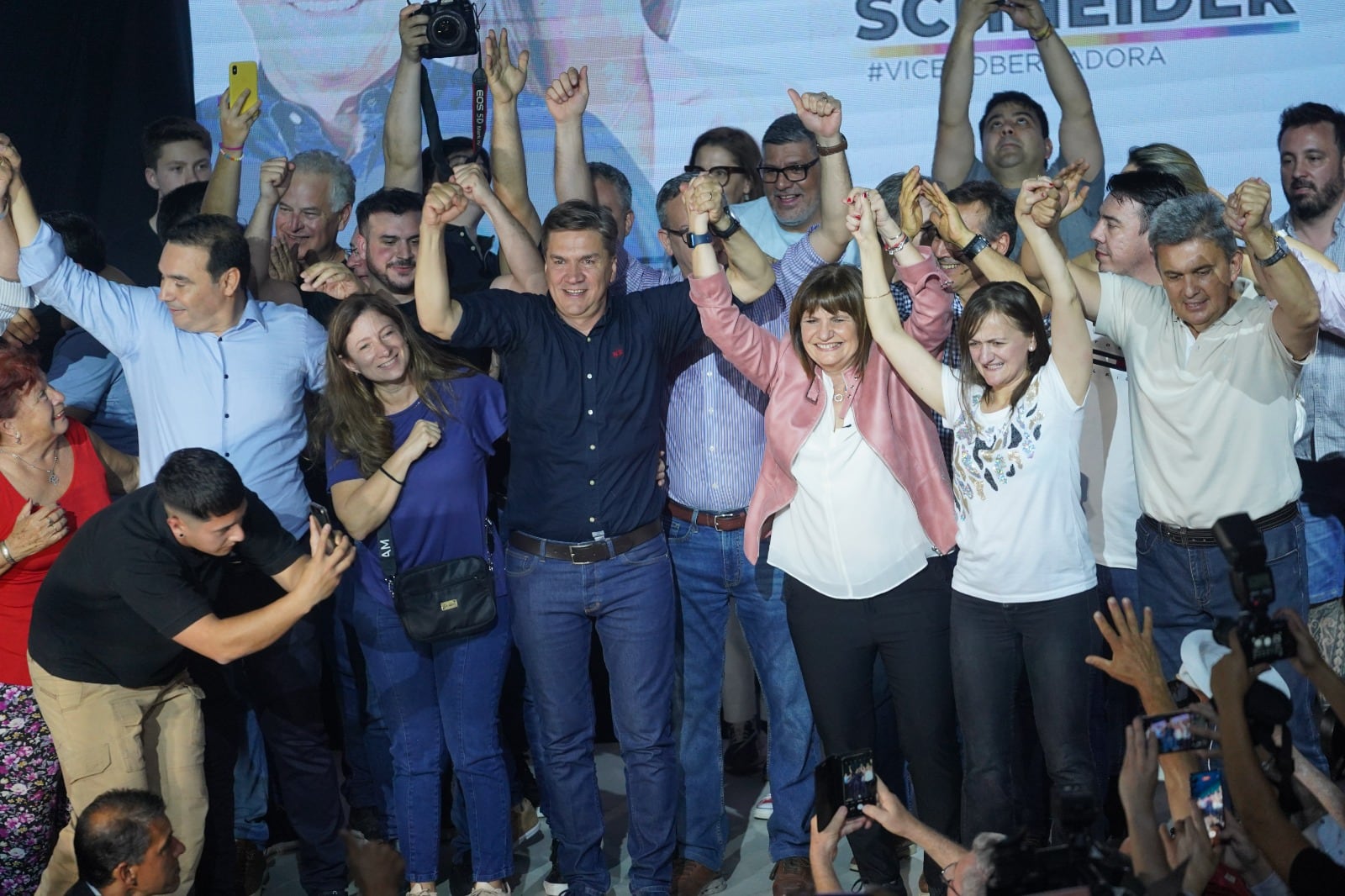 Festejo de Juntos por el Cambio en Chaco (Foto Clarín).