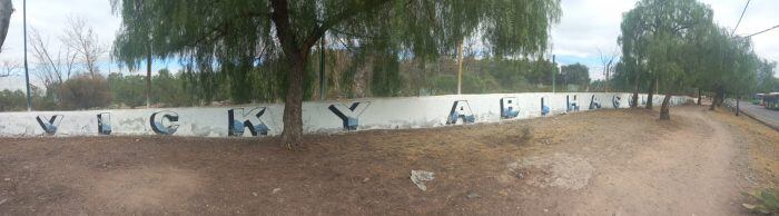 Pintada de La Unión Mendocina en el frente del Ecoparque. Foto: Prensa Mendoza