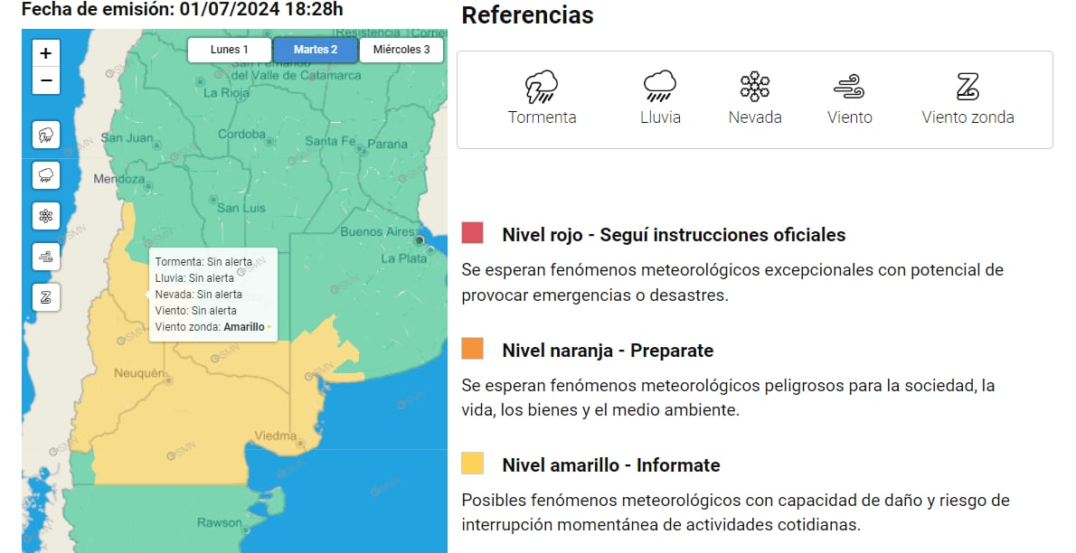 Alerta del SMN