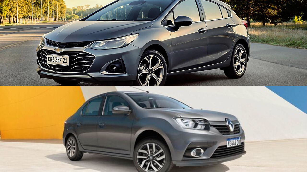 Renault Logan y Chevrolet Cruze.