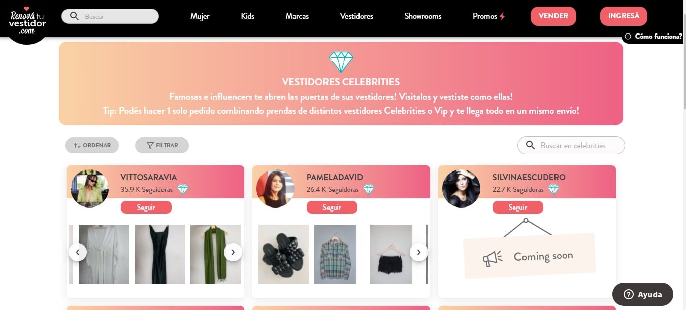 Las celebridades venden su ropa por "Renová tu vestidor".