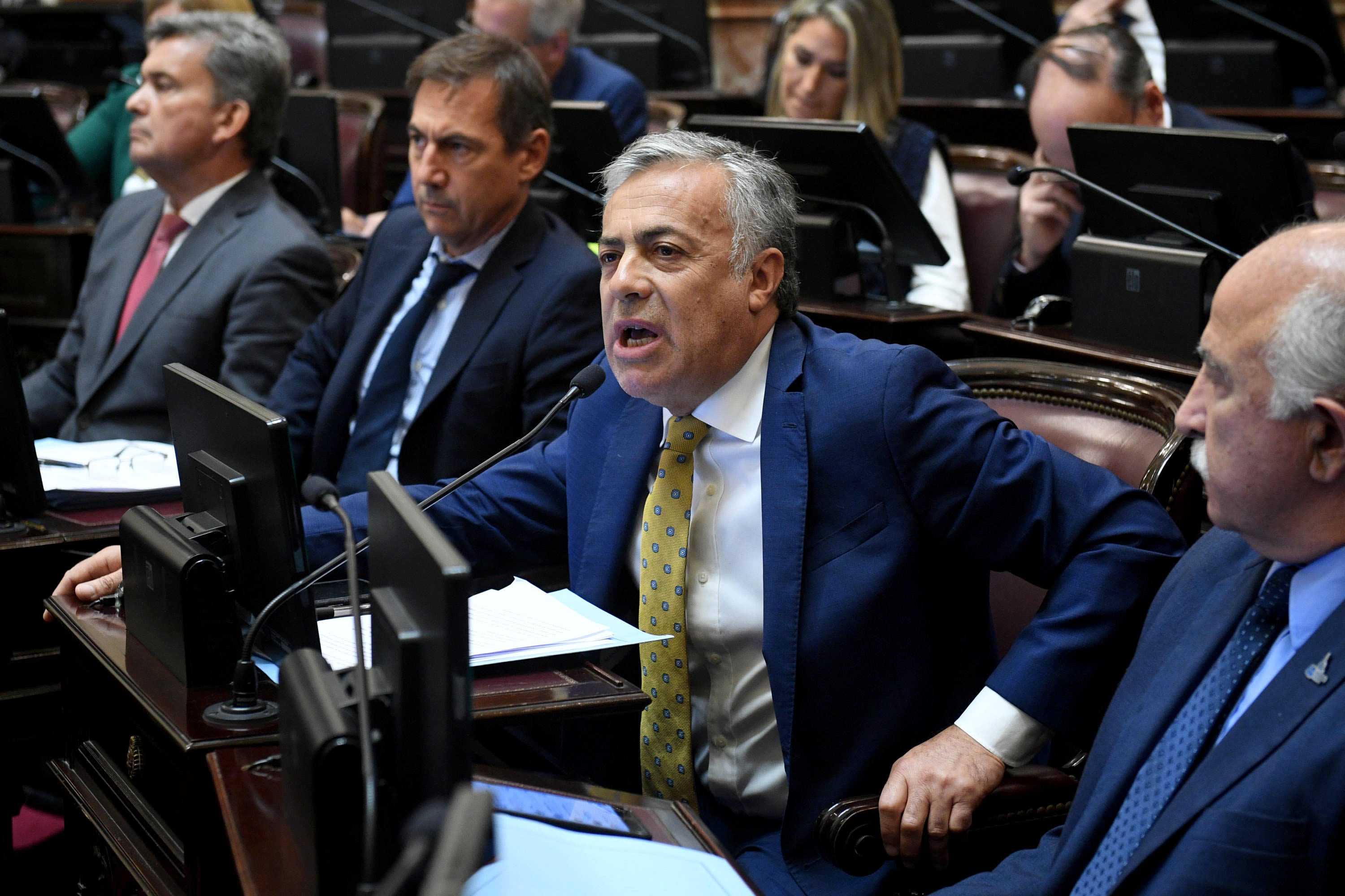 El jefe del interbloque Juntos por el Cambio, Alfredo Cornejo (Foto: Comunicación Senado)