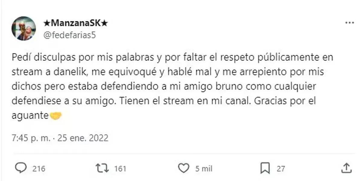 Piden que Manzana sea expulsado de Gran Hermano / Captura