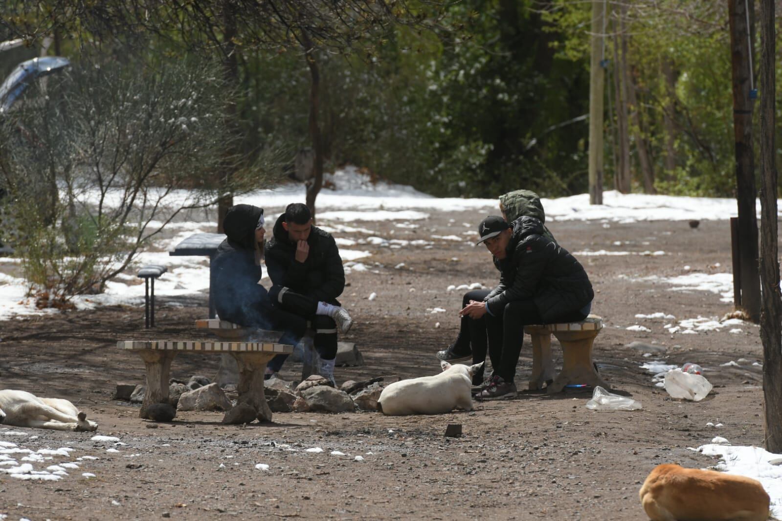 Estudiantes pasaron la noche en el camping en El Montañés en Potrerillos. Ignacio Blanco / Los Andes