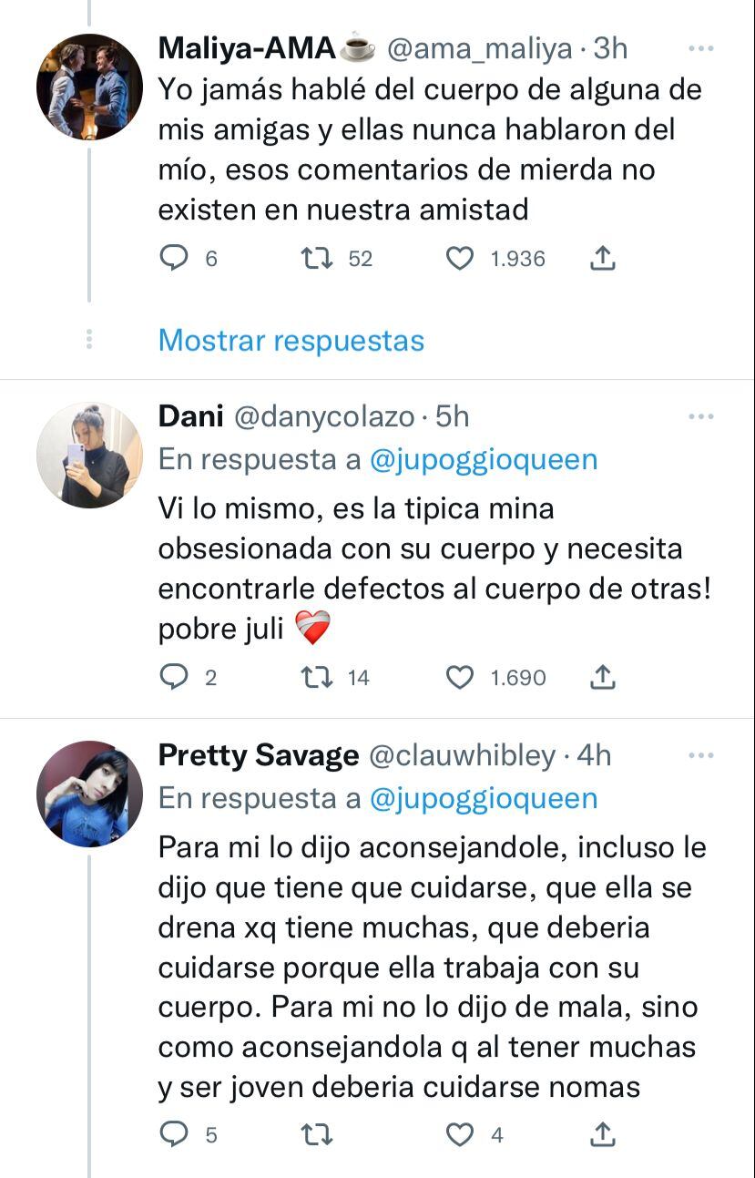 Romina hizo un comentario polémico sobre el cuerpo de Julieta.