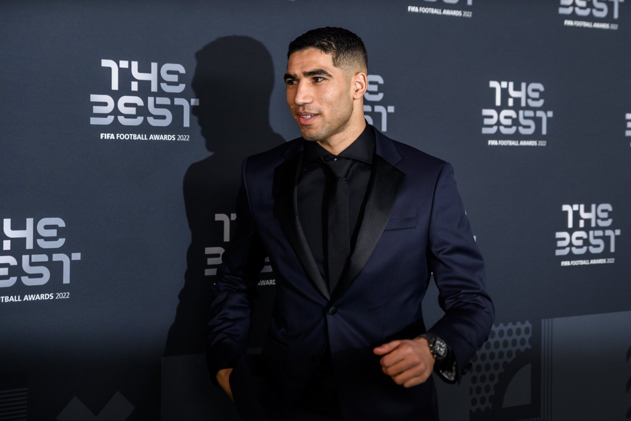 Hakimi en los premios The Best, días antes de ser acusado de violación (Fifa)