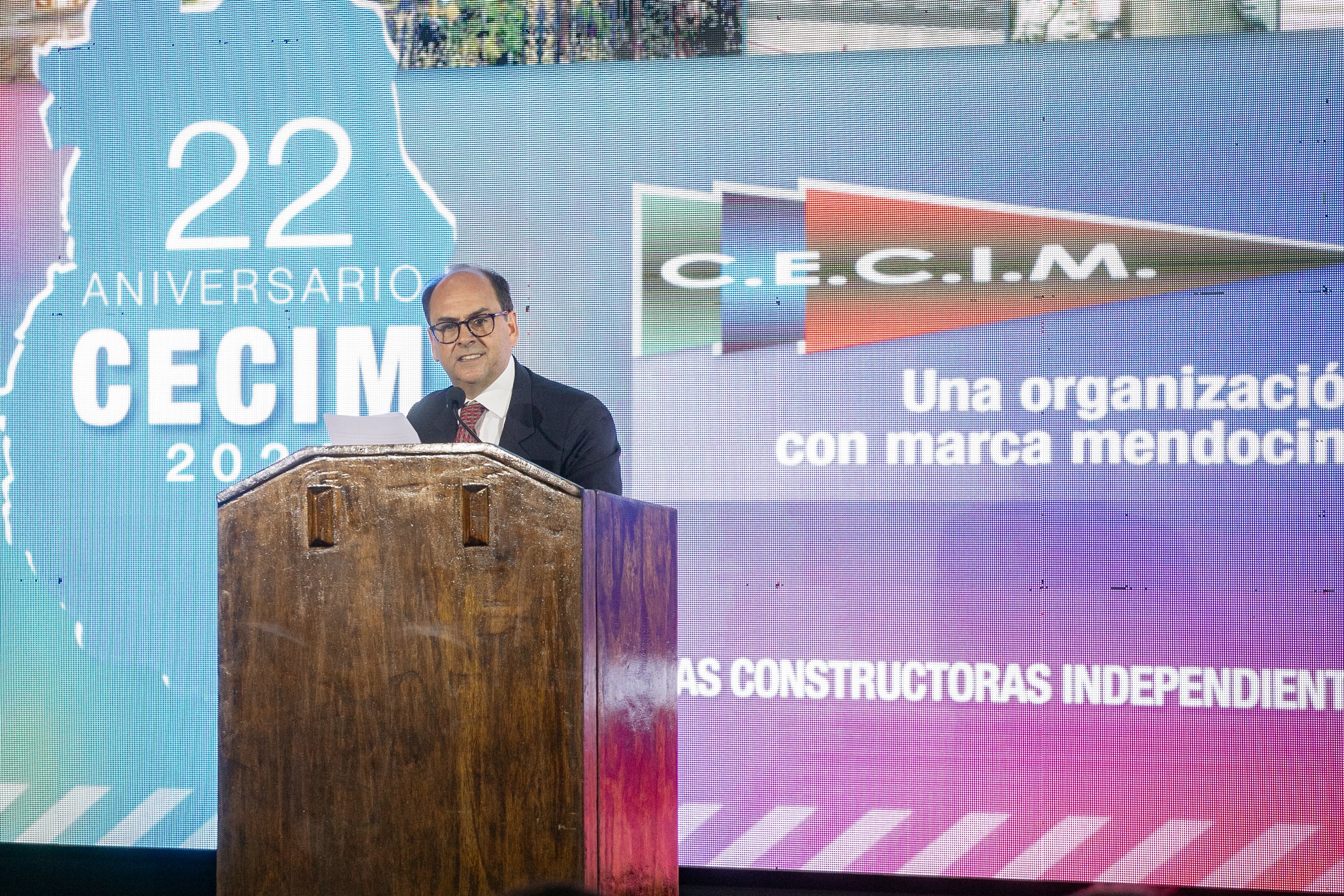 Dalmiro Barbeito, presidente de CECIM, en su clásico discurso anual.