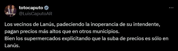 La respuesta de Luis Caputo - X