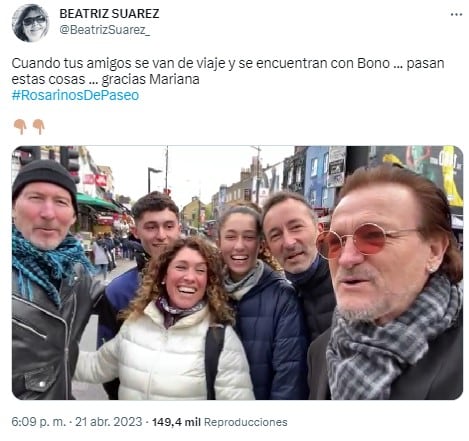 Beatriz compartió el video que le envió su familia amiga. Foto: captura de pantalla - Twitter. 